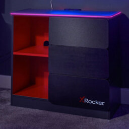 X Rocker Carbon-Tek Led Chest Of 3 Drawers - Grey / Red Rgb - thumbnail 3