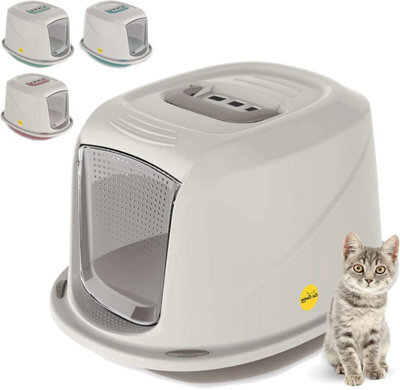 Cat Centre.Direct Cat Centre Medium Grey Galaxy Detachable Hooded Litter Tray With Carbon Filter - image 1