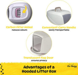 Cat Centre.Direct Cat Centre Medium Grey Galaxy Detachable Hooded Litter Tray With Carbon Filter - thumbnail 2