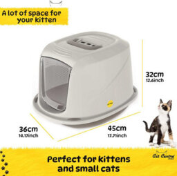 Cat Centre.Direct Cat Centre Medium Grey Galaxy Detachable Hooded Litter Tray With Carbon Filter - thumbnail 3