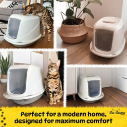 Cat Centre.Direct Cat Centre Medium Grey Galaxy Detachable Hooded Litter Tray With Carbon Filter - thumbnail 5