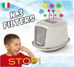 Cat Centre.Direct Cat Centre Medium Grey Galaxy Detachable Hooded Litter Tray With Carbon Filter - thumbnail 8