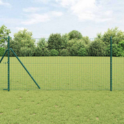 Berkfield Fence Posts 12 Pcs Green 130 Cm Powder-Coated Steel - image 1