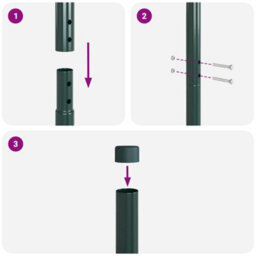 Berkfield Fence Posts 12 Pcs Green 130 Cm Powder-Coated Steel - thumbnail 6