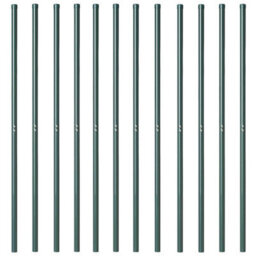 Berkfield Fence Posts 12 Pcs Green 130 Cm Powder-Coated Steel - thumbnail 3