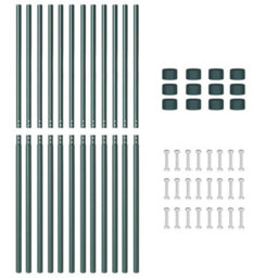 Berkfield Fence Posts 12 Pcs Green 130 Cm Powder-Coated Steel - thumbnail 4