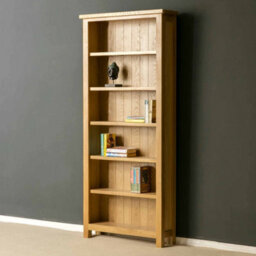 London Oak 6 Tier Large Bookcase - By Roseland Furniture - thumbnail 5
