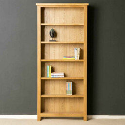 London Oak 6 Tier Large Bookcase - By Roseland Furniture - thumbnail 2