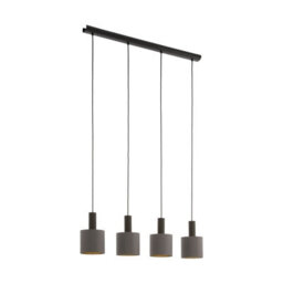 Elegant Dark Brown Pendant Ceiling Light With Cappuccino Gold Fabric Shade