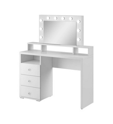 Arte Diva 49 Dressing Table In White - 1200mm X 1360mm X 400mm - Luxurious Vanity With Led Lighting - image 1