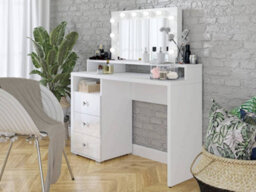 Arte Diva 49 Dressing Table In White - 1200mm X 1360mm X 400mm - Luxurious Vanity With Led Lighting - thumbnail 5