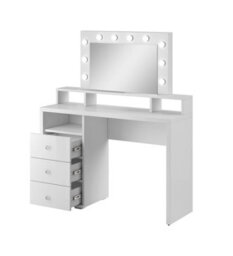 Arte Diva 49 Dressing Table In White - 1200mm X 1360mm X 400mm - Luxurious Vanity With Led Lighting - thumbnail 2