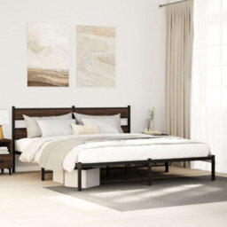 Berkfield Bed Frame Without Mattress With Headboard Brown Oak 200X200 Cm