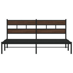 Berkfield Bed Frame Without Mattress With Headboard Brown Oak 200X200 Cm - thumbnail 4