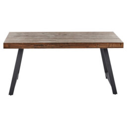Beliani Dining Table Warton Dark Brown 160 Cm 90 Cm Pine Wood - thumbnail 4