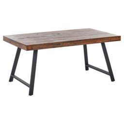 Beliani Dining Table Warton Dark Brown 160 Cm 90 Cm Pine Wood