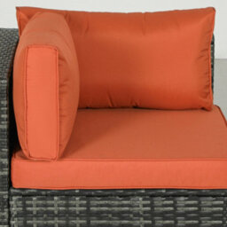 Lane Grey 4-Seater Rattan Outdoor Sofa Set With Orange Cushions - Wyld Haus - thumbnail 9