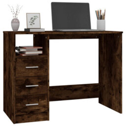 Berkfield Desk With Drawers Smoked Oak 102X50X76 Cm Engineered Wood - thumbnail 4