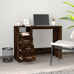 Berkfield Desk With Drawers Smoked Oak 102X50X76 Cm Engineered Wood - thumbnail 3