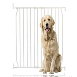Bettacare Extra Tall Eco Screw Fit Pet Gate, White, 80Cm - 90Cm, Extra Tall Gate 100Cm In Height, Screw Fitted Dog Gate