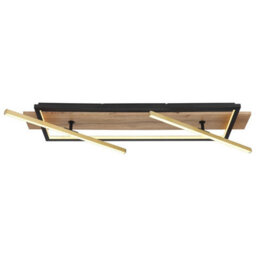 Luminosa Lighting Luminosa Beatrix 40X80Cm Integrated Led Semi Flush Ceiling Light Matt Black Rectangular Rotating Rods Led 3000K - thumbnail 3