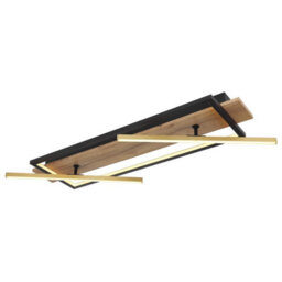 Luminosa Lighting Luminosa Beatrix 40X80Cm Integrated Led Semi Flush Ceiling Light Matt Black Rectangular Rotating Rods Led 3000K - thumbnail 1