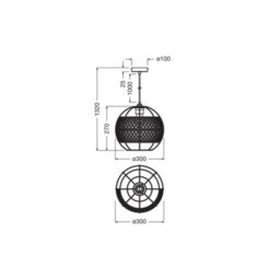 Osram Decor Cage Globe Pendant Ceiling Light E27 Black Rattan Max 15W Led Modern - thumbnail 9