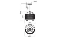 Osram Decor Cage Globe Pendant Ceiling Light E27 Black Rattan Max 15W Led Modern - thumbnail 8