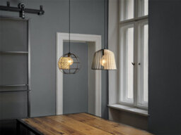 Osram Decor Cage Globe Pendant Ceiling Light E27 Black Rattan Max 15W Led Modern - thumbnail 5