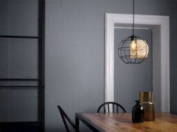Osram Decor Cage Globe Pendant Ceiling Light E27 Black Rattan Max 15W Led Modern - thumbnail 7