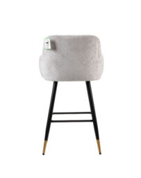 MiHOMEUK Zurich Velvet Bar Stool Contemporary Velvet Counter Stool With Metal Legs & Padded Back Light Grey W52.5 X D51.5 X H96 Cm - thumbnail 4