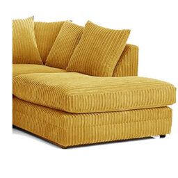 Hannah Jumbo Cord 4 Seater Right Hand Facing Corner Sofa Mustard - thumbnail 3
