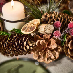 Dibor Citrus Spice Round Table Centrepiece Christmas Decoration Candle Holder Tealight Holder 30Cm - thumbnail 4