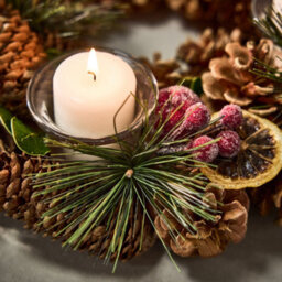 Dibor Citrus Spice Round Table Centrepiece Christmas Decoration Candle Holder Tealight Holder 30Cm - thumbnail 3