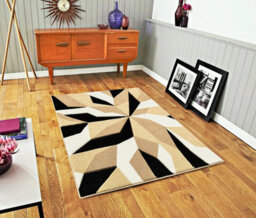 Smart Living Modern Thick Soft Carved Area Rug, Living Room Carpet, Kitchen Floor, Bedroom Soft Rugs 200Cm X 290Cm - Beige Black - thumbnail 3