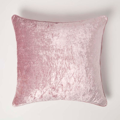 Homescapes Pink Luxury Crushed Velvet Cushion Cover 45 X 45 Cm - image 1