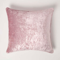 Homescapes Pink Luxury Crushed Velvet Cushion Cover 45 X 45 Cm - thumbnail 1
