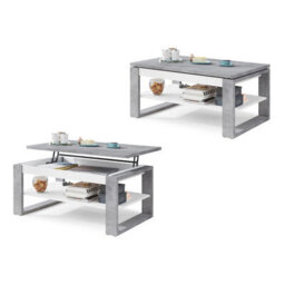 Heze Furniture Nuo Lift Top Coffee Table Contemporary Style - Concrete & White Matt - thumbnail 6