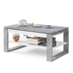 Heze Furniture Nuo Lift Top Coffee Table Contemporary Style - Concrete & White Matt - thumbnail 4