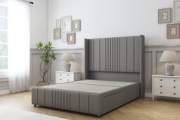 "Comfort Grace Pewter Dumfries Divan Bed Set 2 Drawers Foot-End - 54"" Wingback & 12"" Footboard 5' King" - thumbnail 3