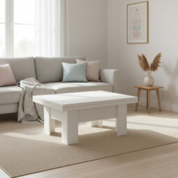 Eryk Modern Extendable Coffee Table Adjustable 100 To 200 Cm Design With Abs Edges In Alpine White Finish - thumbnail 3