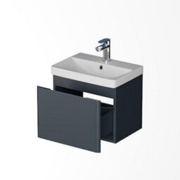 Affine Wall Mounted Bathroom Vanity Unit Basin Sink Storage Furniture Cabinet 500 Grey - thumbnail 5