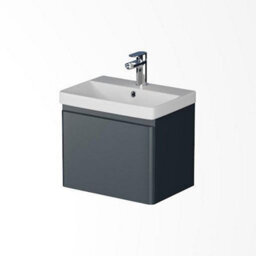 Affine Wall Mounted Bathroom Vanity Unit Basin Sink Storage Furniture Cabinet 500 Grey - thumbnail 4