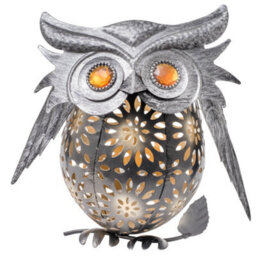 GloBrite Solar Hanging Owl Lantern - Metal Garden Decor - Waterproof Solar Garden Lights For Porch, Courtyard, Pathway, & Garden - thumbnail 3