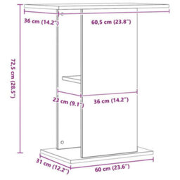 Walplus Artisan Oak Aquarium Stand 36X60.5X72.5 Cm Engineered Wood Fish Tank Cabinet - thumbnail 9
