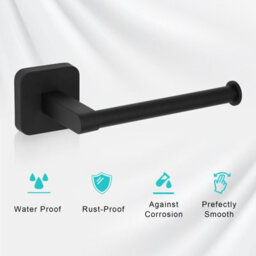Jassferry 143mm Black Wall Mounted Toilet Paper Holder Toilet Roll Holder Rustproof - thumbnail 4