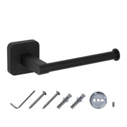 Jassferry 143mm Black Wall Mounted Toilet Paper Holder Toilet Roll Holder Rustproof