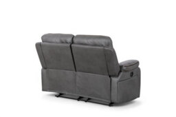 Faux Leather Grey 2 Seater Manual Recliner Sofa With Contrast Stitching - thumbnail 7