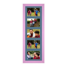 AK Frames 26X8 Pastel Pink Sleek Multi Photo Frame With Pompadour Mount - Holds 5 Apertures (5X) 6X4 Photos - thumbnail 1