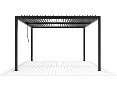Primrose Living Deluxe Charcoal Veranda With Louvered Shutter Roof 4M X 3M - image 1